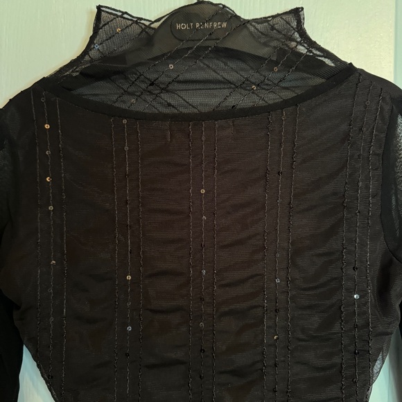 VTG Vitae Goth Witchy Fairy Mesh Top Sz S Black Sequin Whimsigoth Retro Vampire - Picture 9 of 12